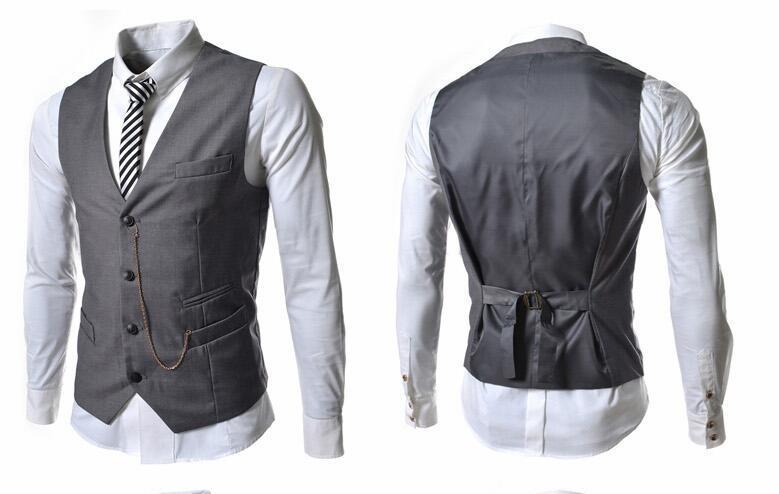Men's Metal Chain Slim Business Vest Casual Vest - cas7m