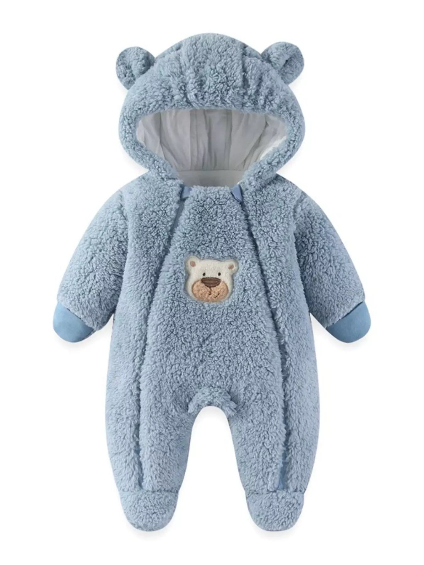 Cute Bunny Hooded Fleece One-Piece - cas7m