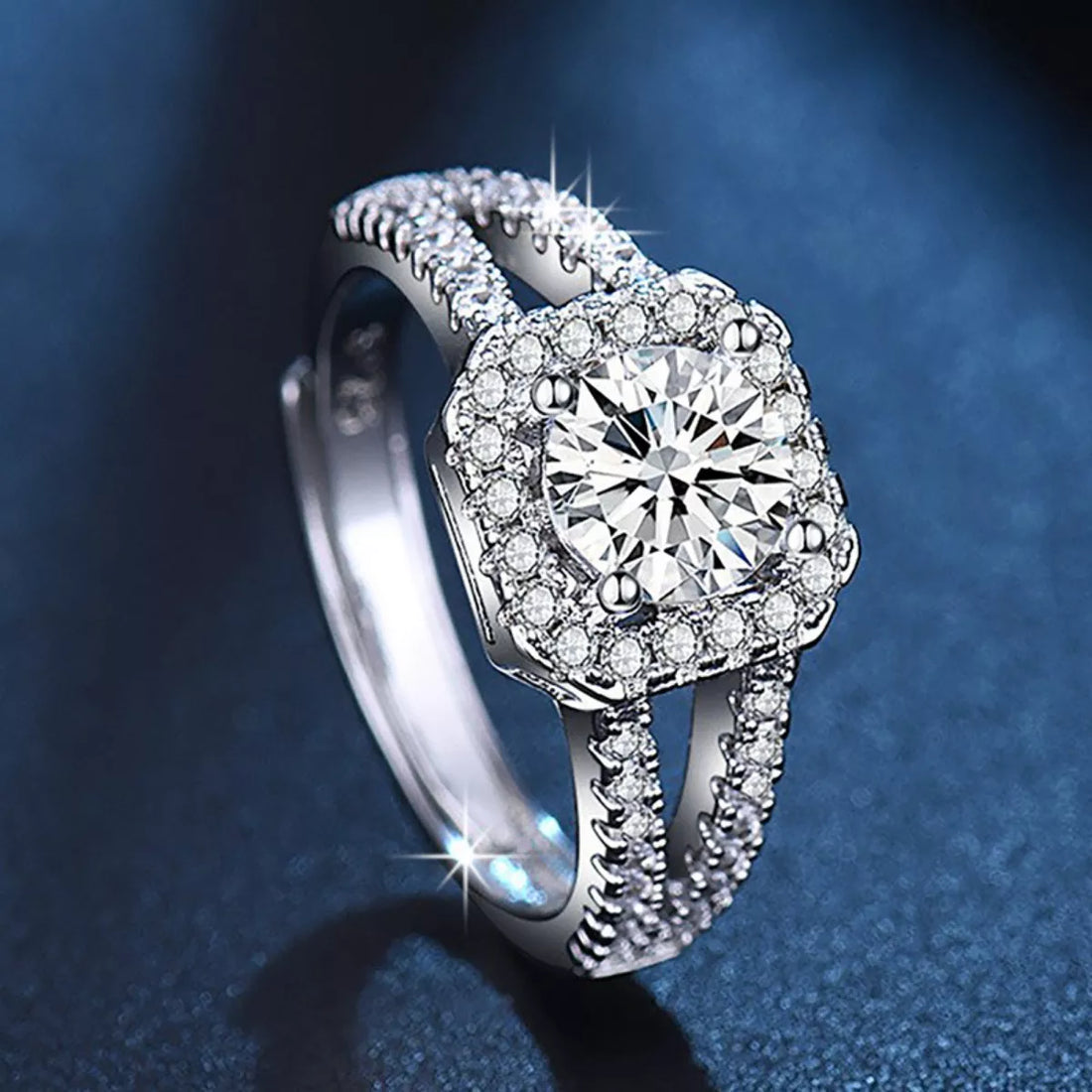1 Carat Moissanite 925 Sterling Silver Ring - cas7m