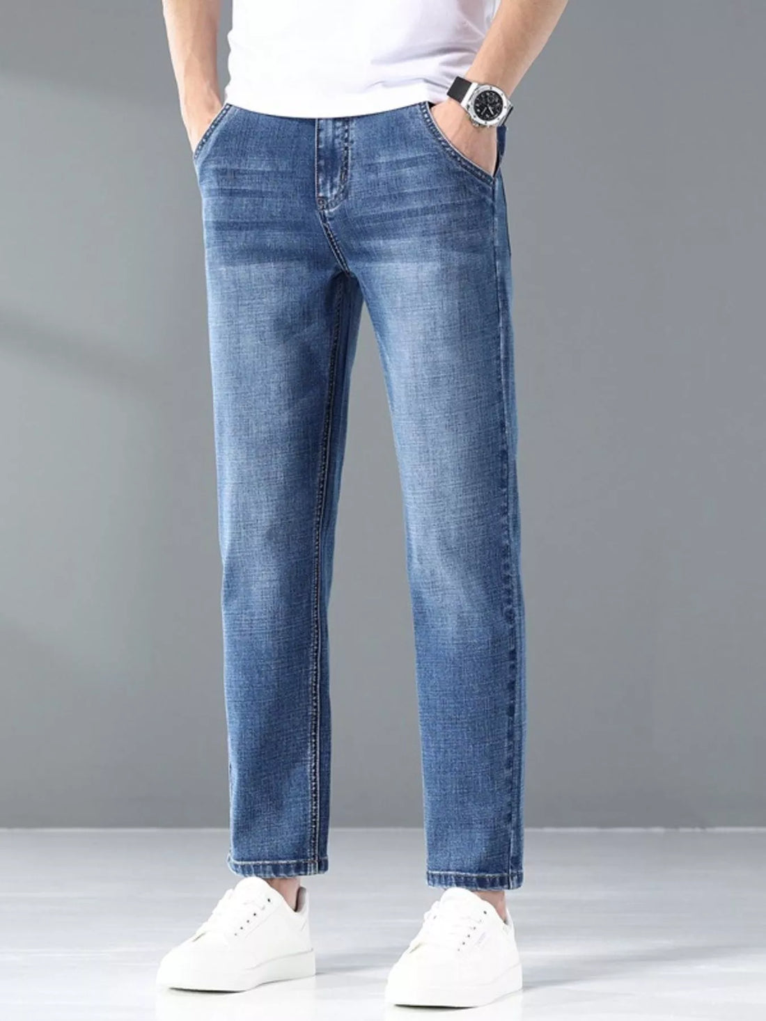 Men's Wash Straight Leg Jeans - cas7m