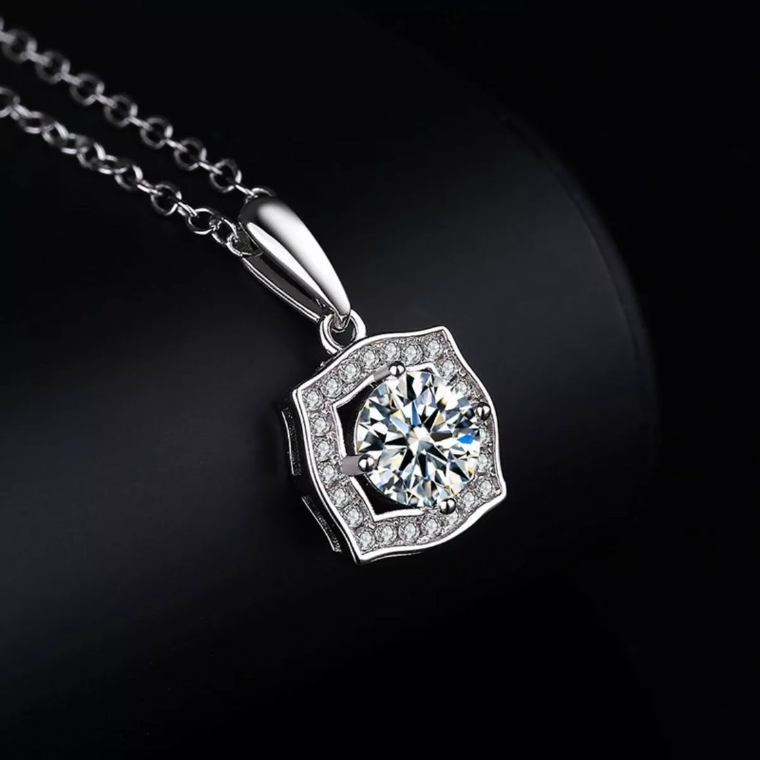 1 Carat Moissanite 925 Sterling Silver Necklace - cas7m