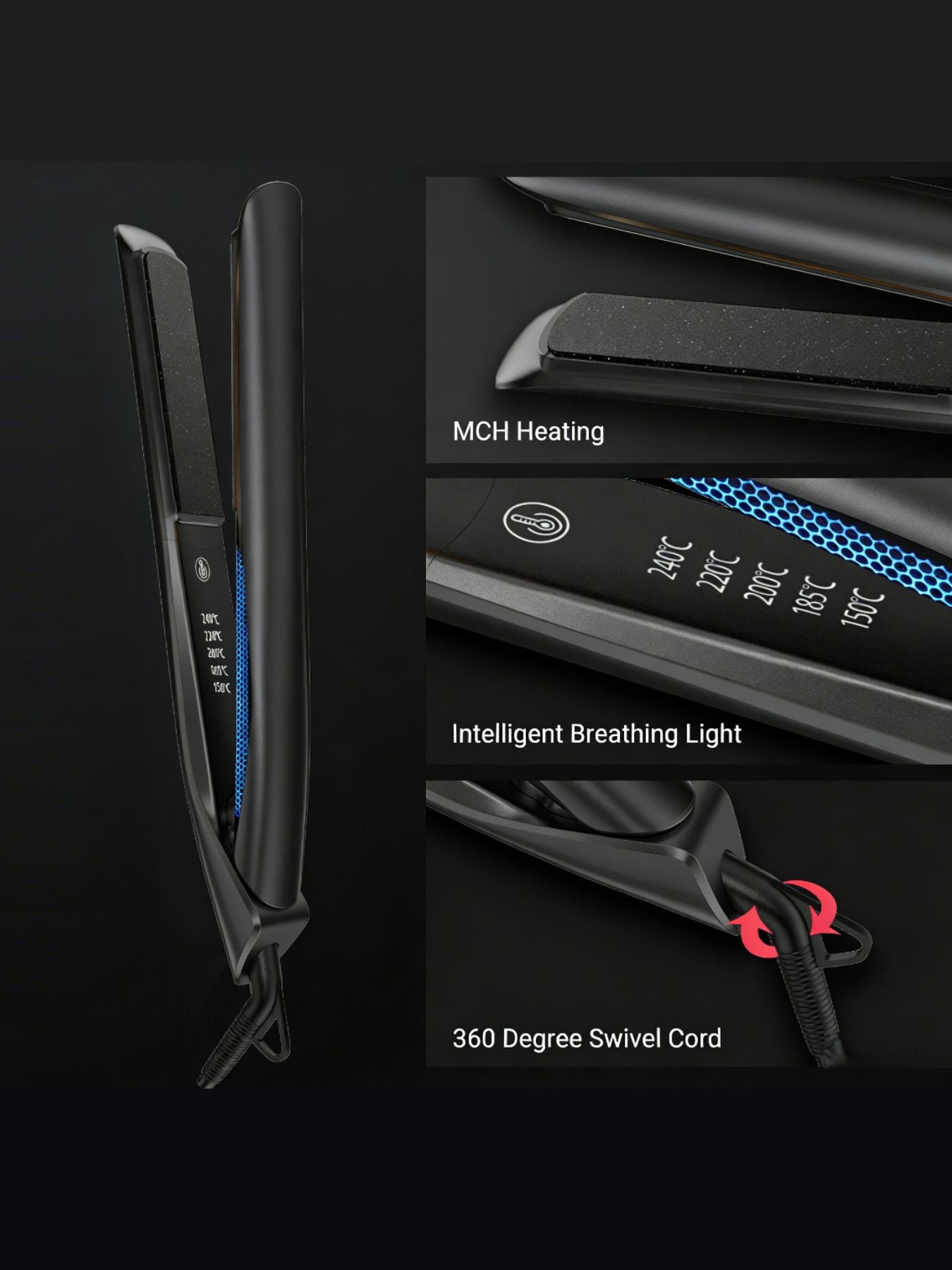 Adjustable Temperature Hair Straightener - cas7m