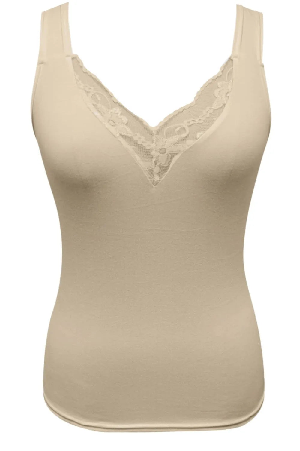 Full Size Lace Detail V-Neck Tank Plus Size - cas7m
