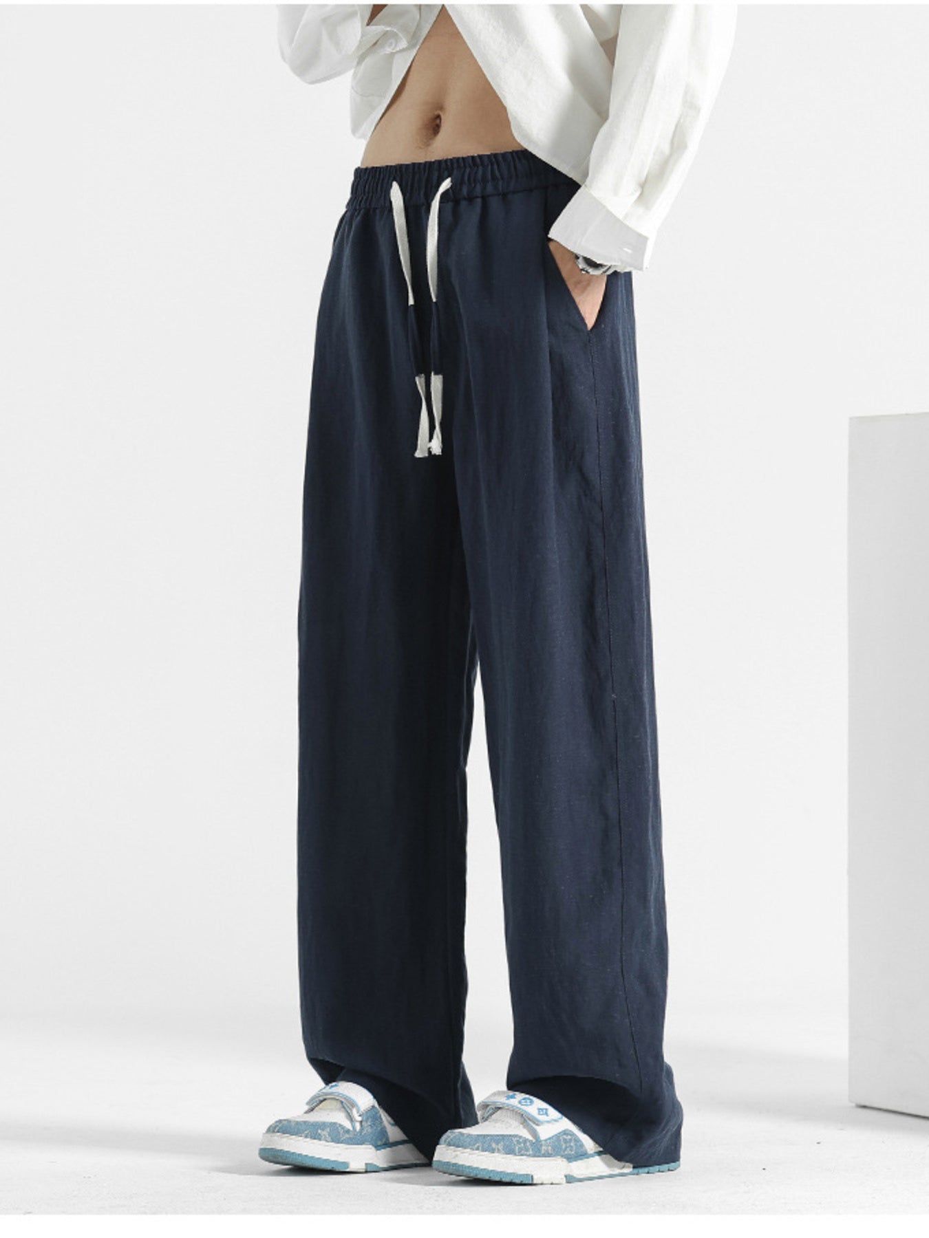 Men's Plus Size Loose Fit Drawstring Pants - cas7m