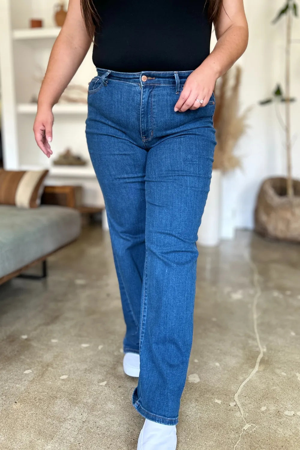 Judy Blue Full Size High Rise Straight Jeans - cas7m