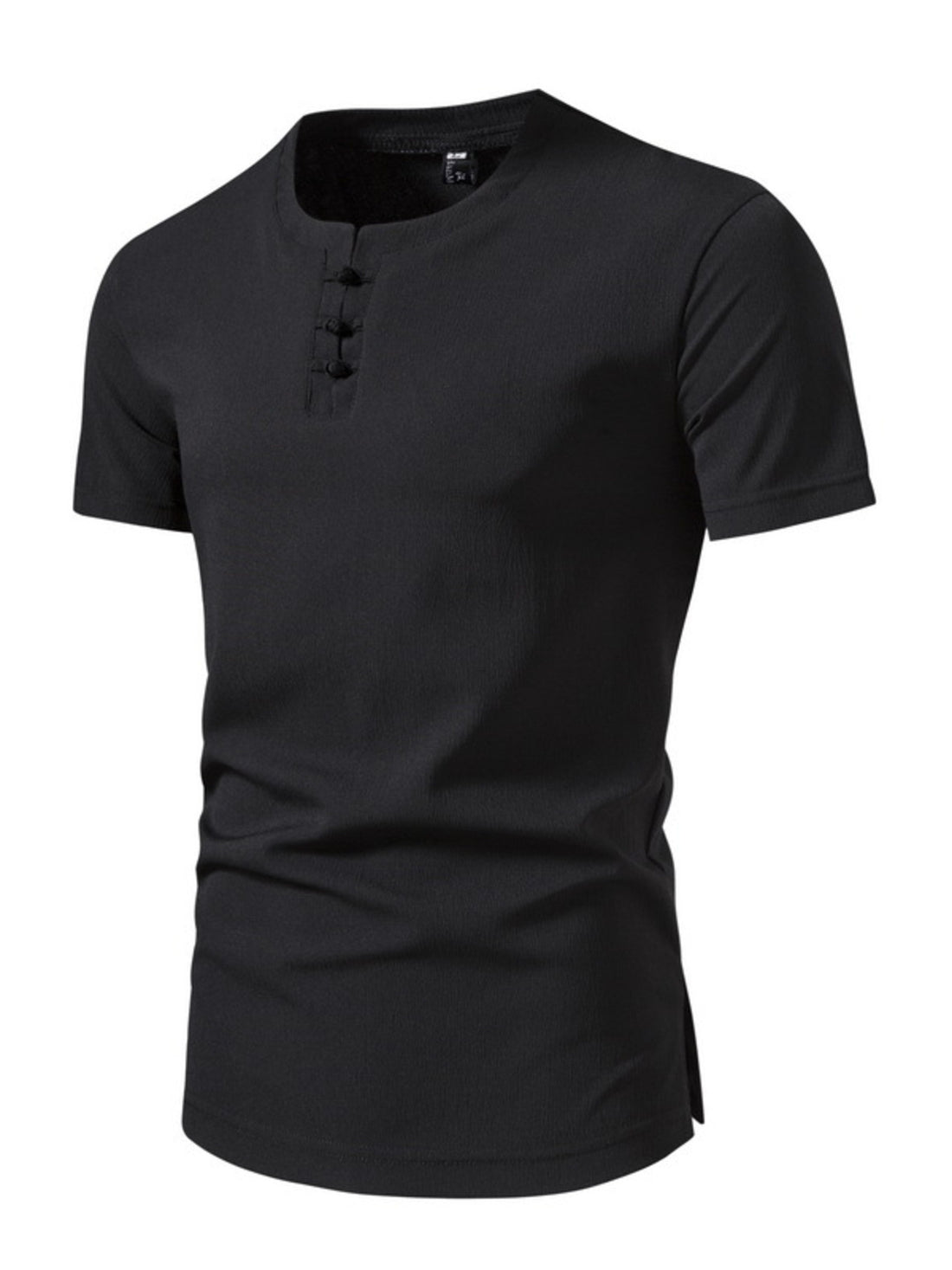 Men's Plus Size Casual Button Henley T-Shirt - cas7m