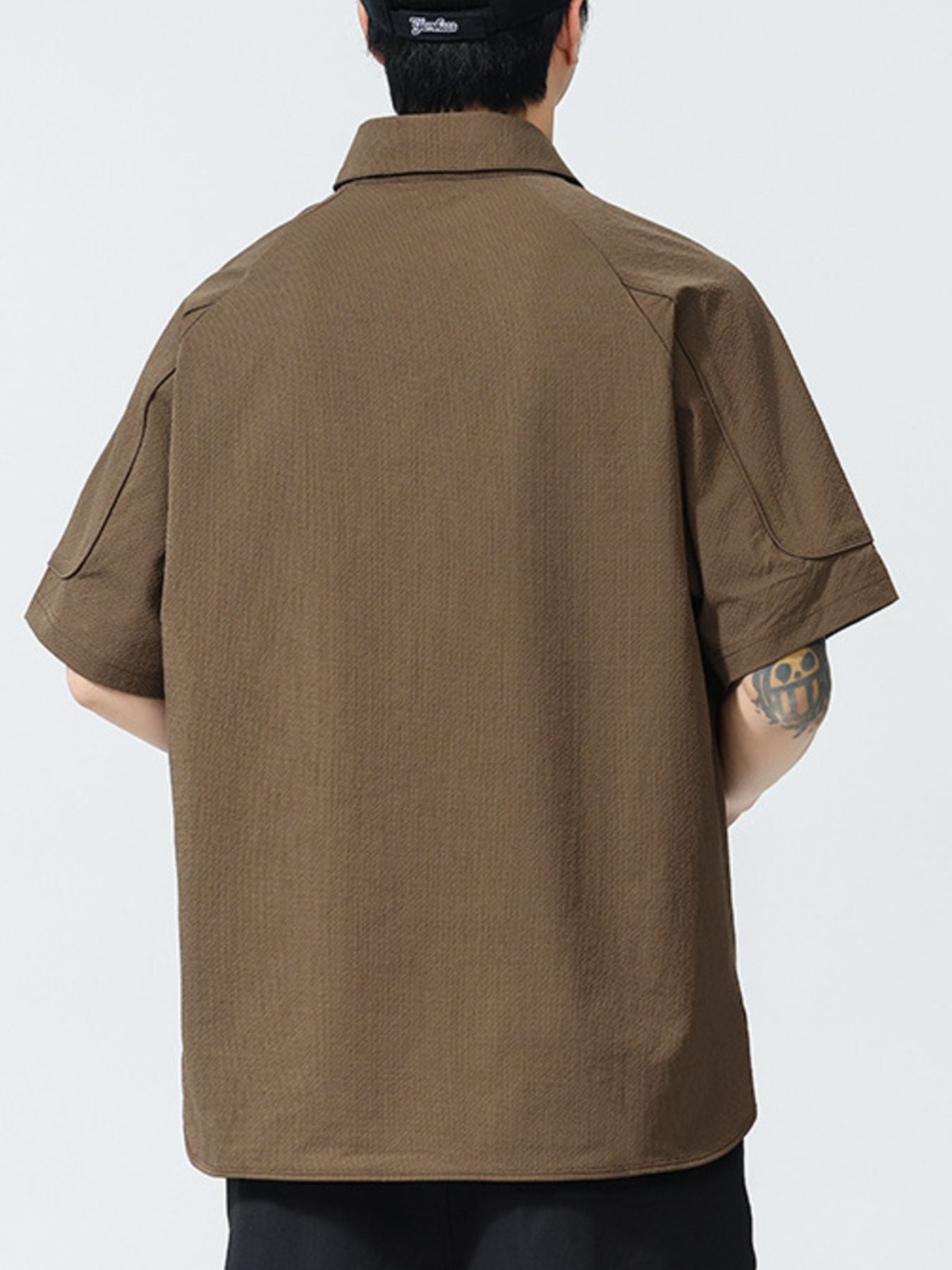 Men's Plus Size Textured Short Sleeve Polo - cas7m