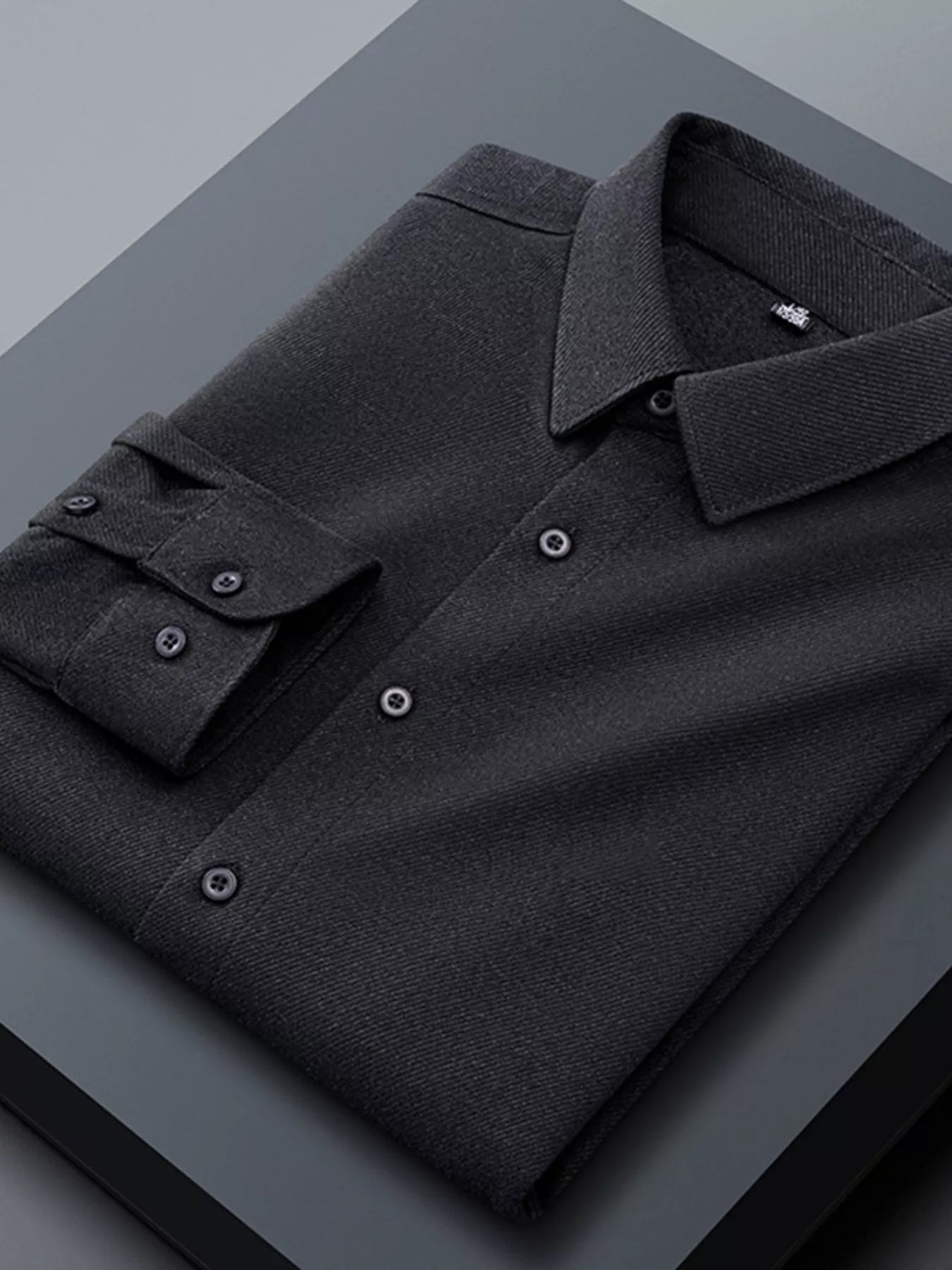 Men's Plus Size Casual Long Sleeve Button-Down Shirt - cas7m