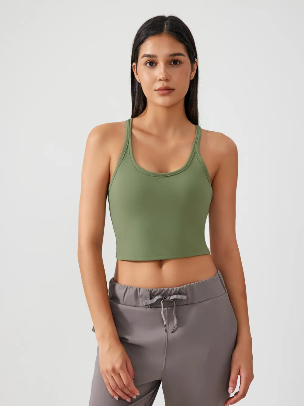 Millennia Scoop Neck Active Tank with Detachable Chest Pads - cas7m
