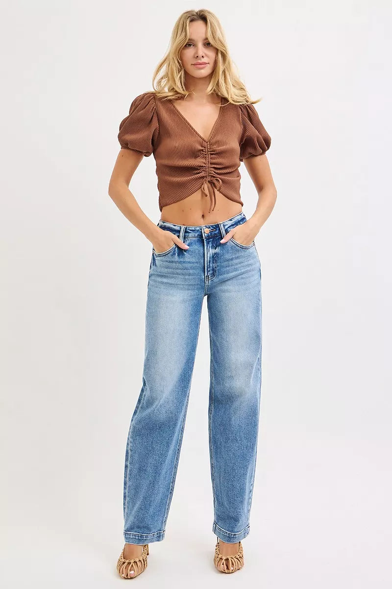 RISEN High Rise Wide Baggy Jeans - cas7m