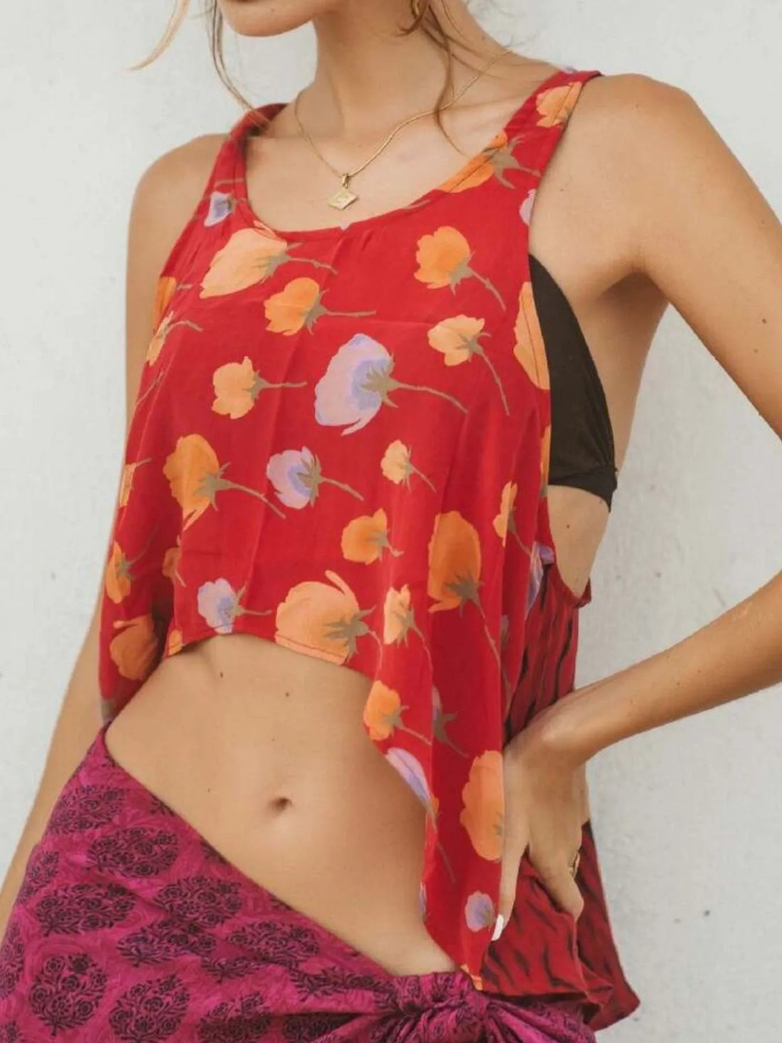 Printed Scoop Neck Tank - cas7m