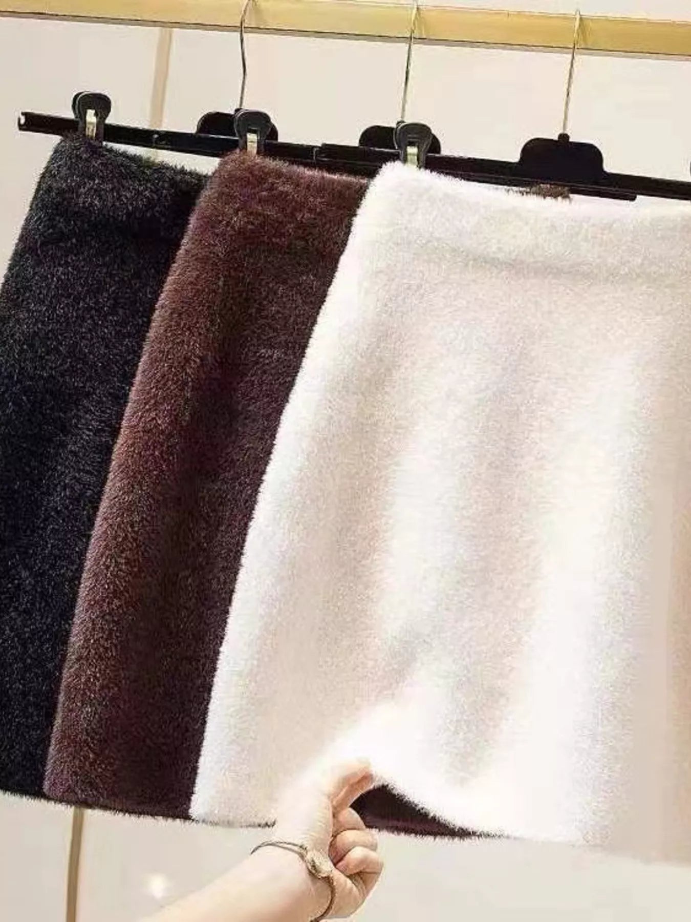 Plush Knit Mini Skirt - cas7m