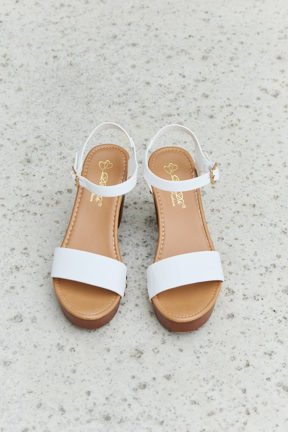 DDK Time After Time Wooden Platform Strap Heels - cas7m