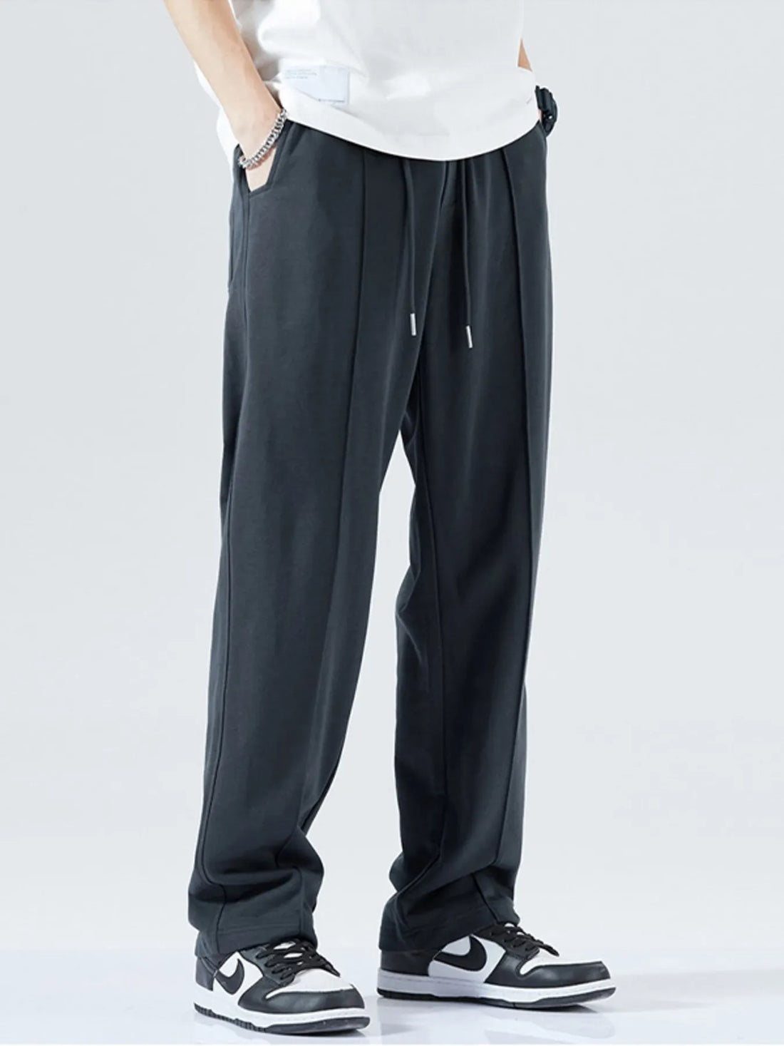 Men's Full Size Casual Drawstring Wide Leg Sweatpants Plus Size - cas7m