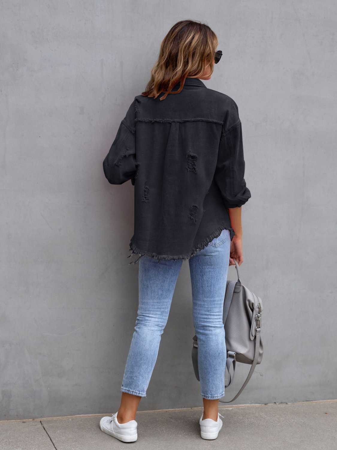 Chic Fringe Cotton-Blend Pullover Top - No Stretch, Machine Washable - cas7m