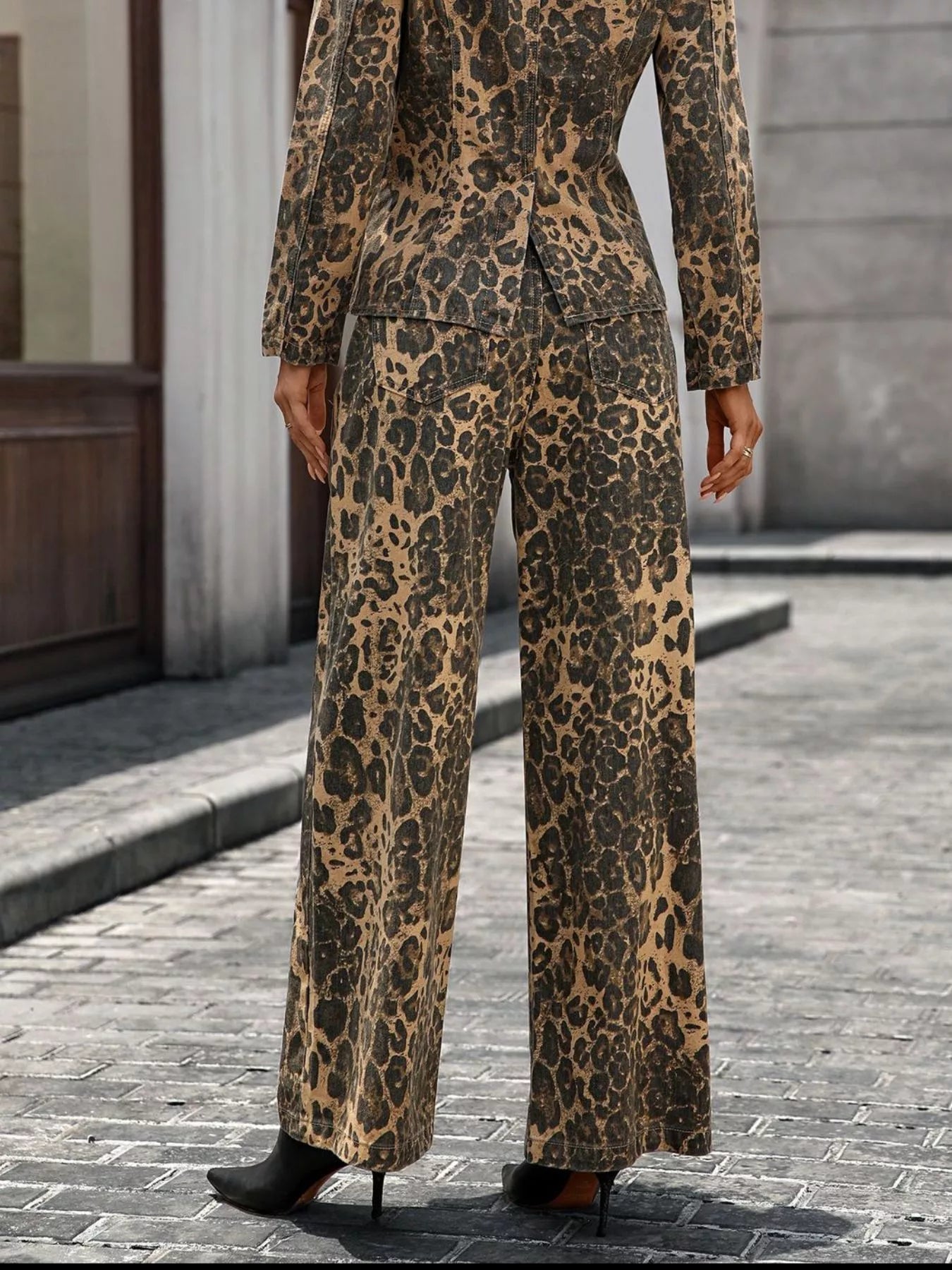 Leopard Wide-Leg Jeans - cas7m