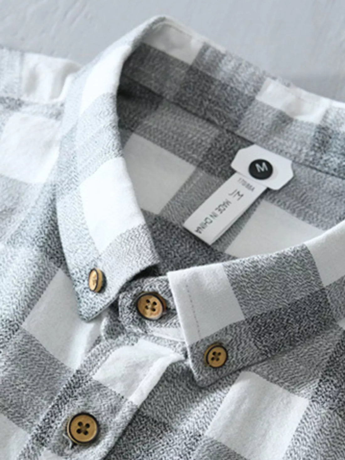 Men's Plus Size Plaid Button-Down Long Sleeve Shirt - cas7m