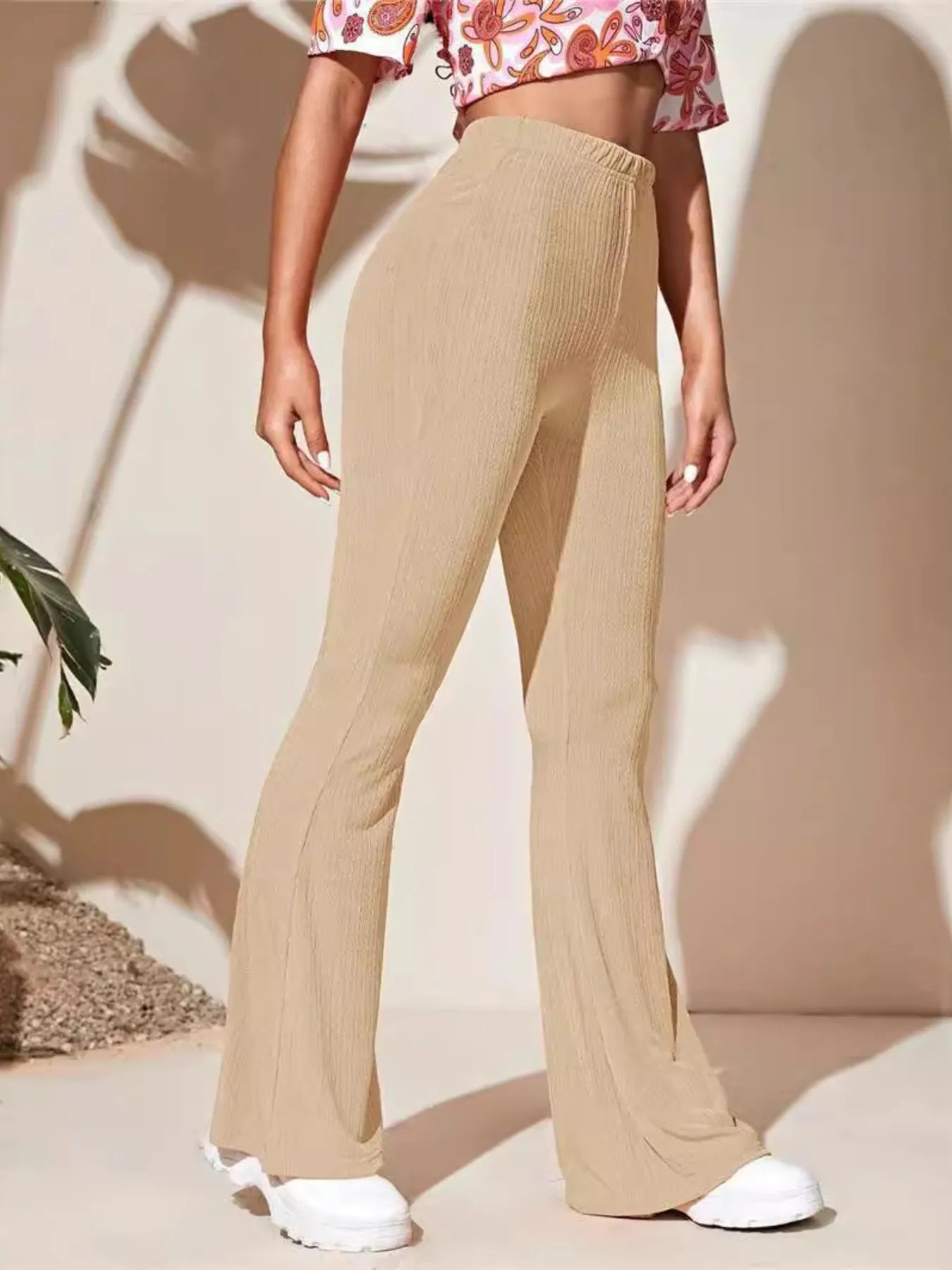 Full Size High-Waist Flare Active Pants Plus Size - cas7m