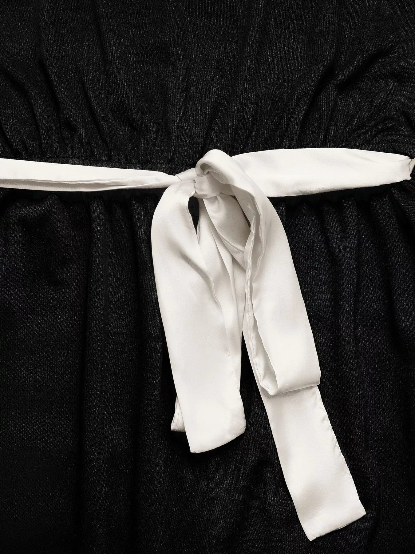 One-Shoulder Bowknot Wide Leg Jumpsuit - cas7m