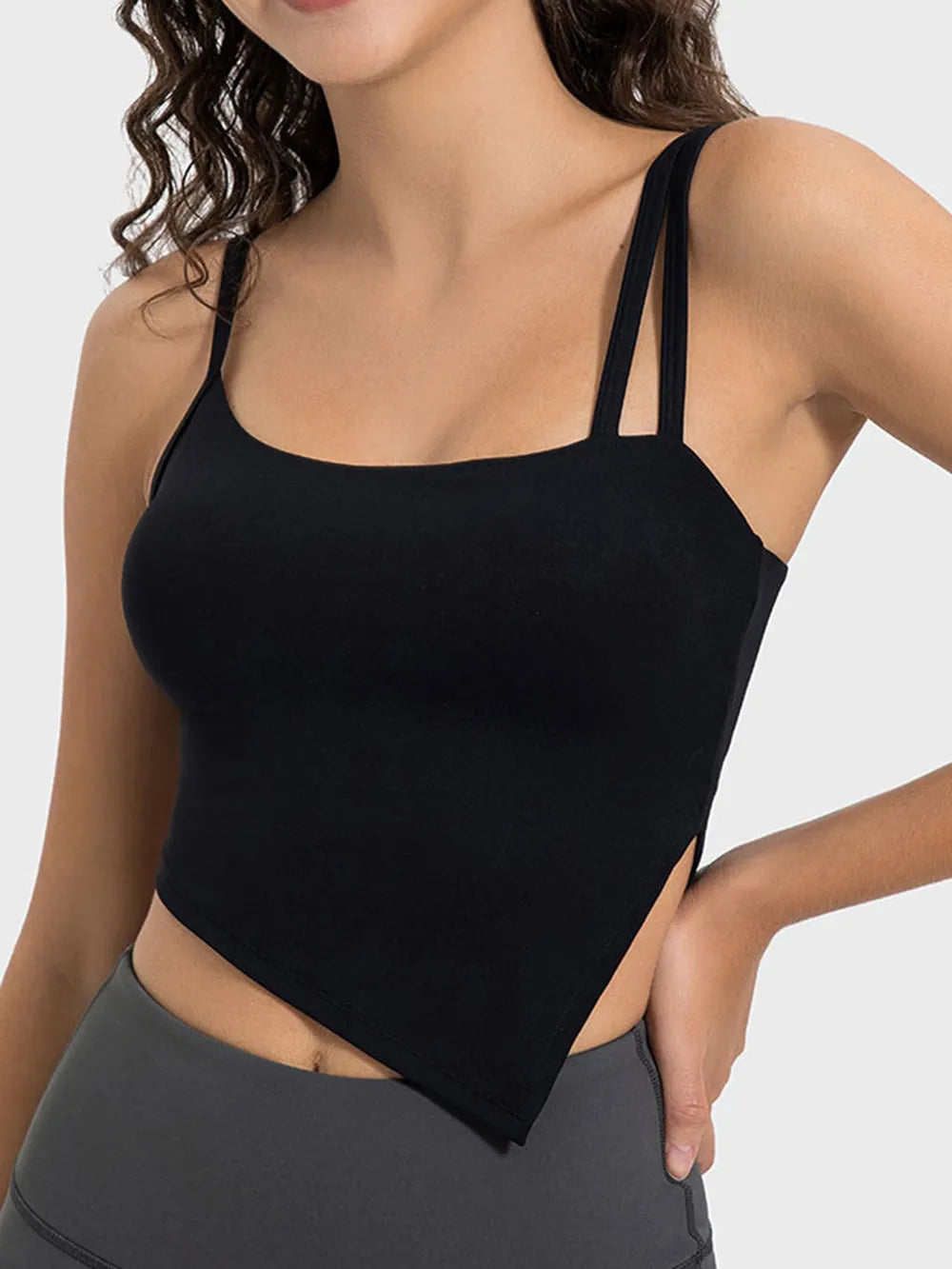 Millennia Slit Asymmetrical Neck Active Cami - cas7m
