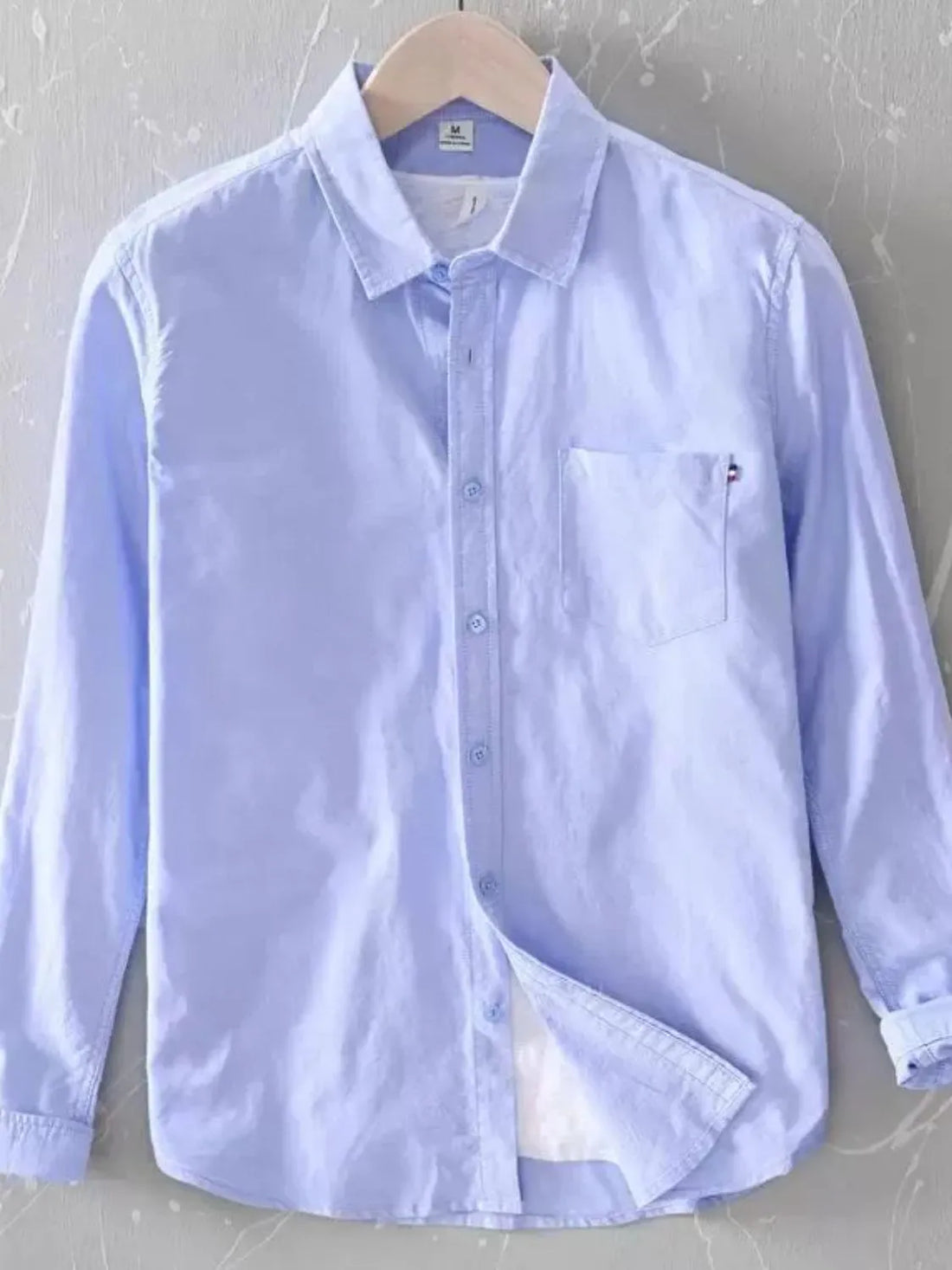 Men's Plus Size Button Up Long Sleeve Shirt - cas7m