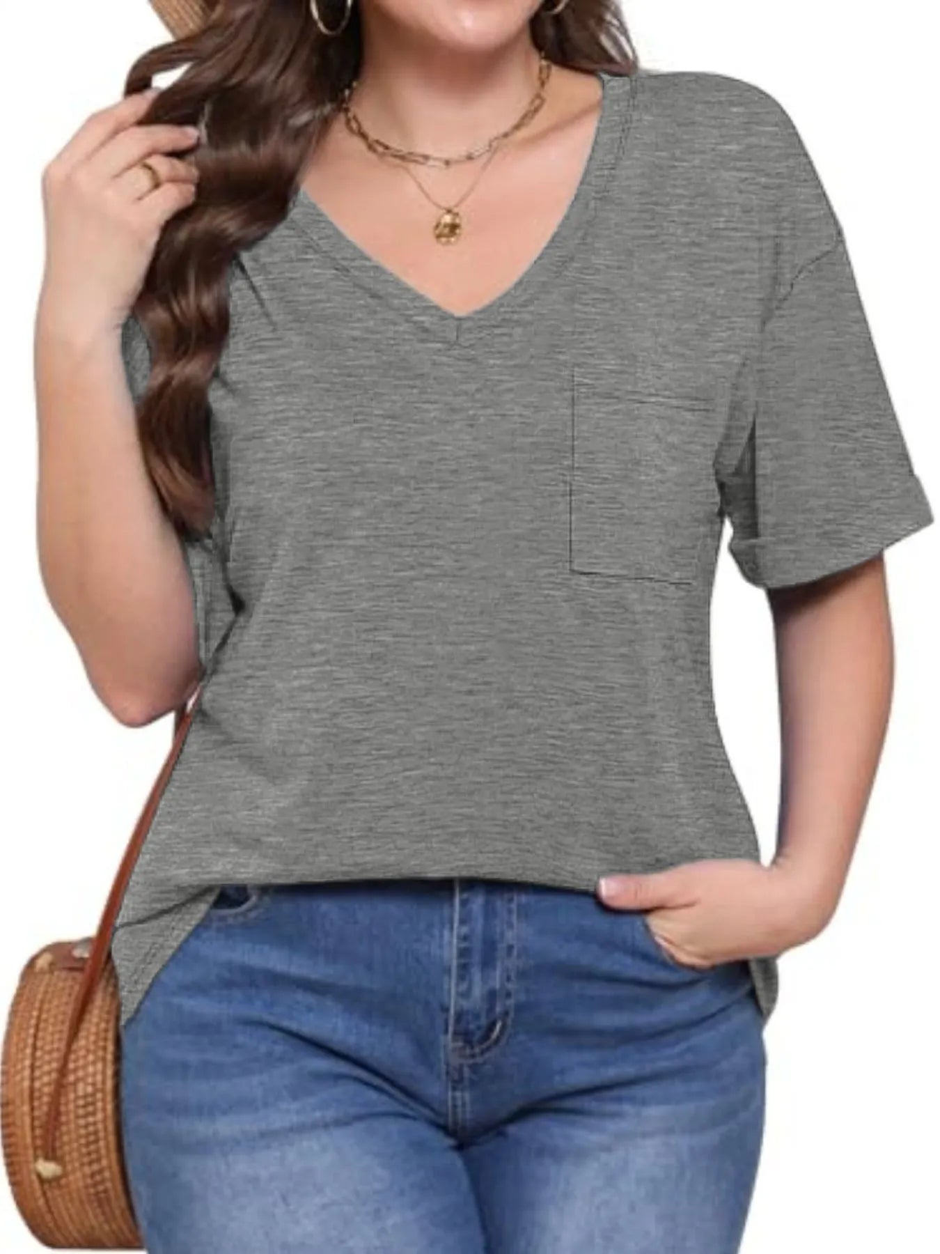 V-Neck Pocket T-Shirt - cas7m