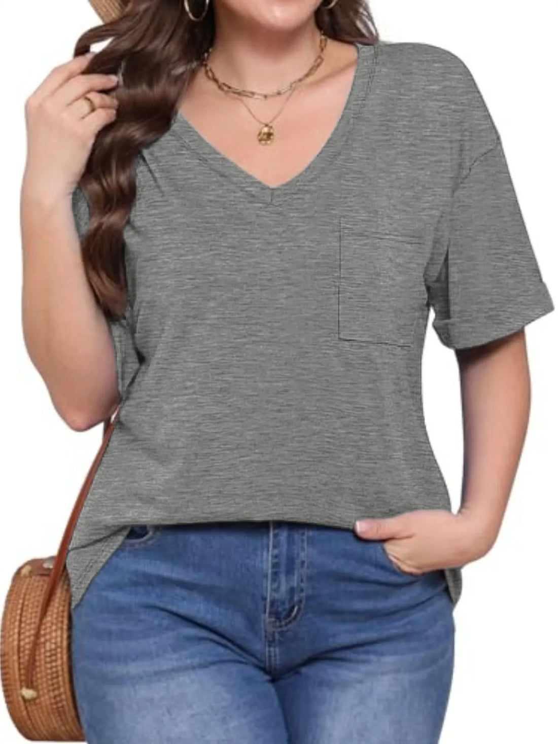 V-Neck Pocket T-Shirt - cas7m
