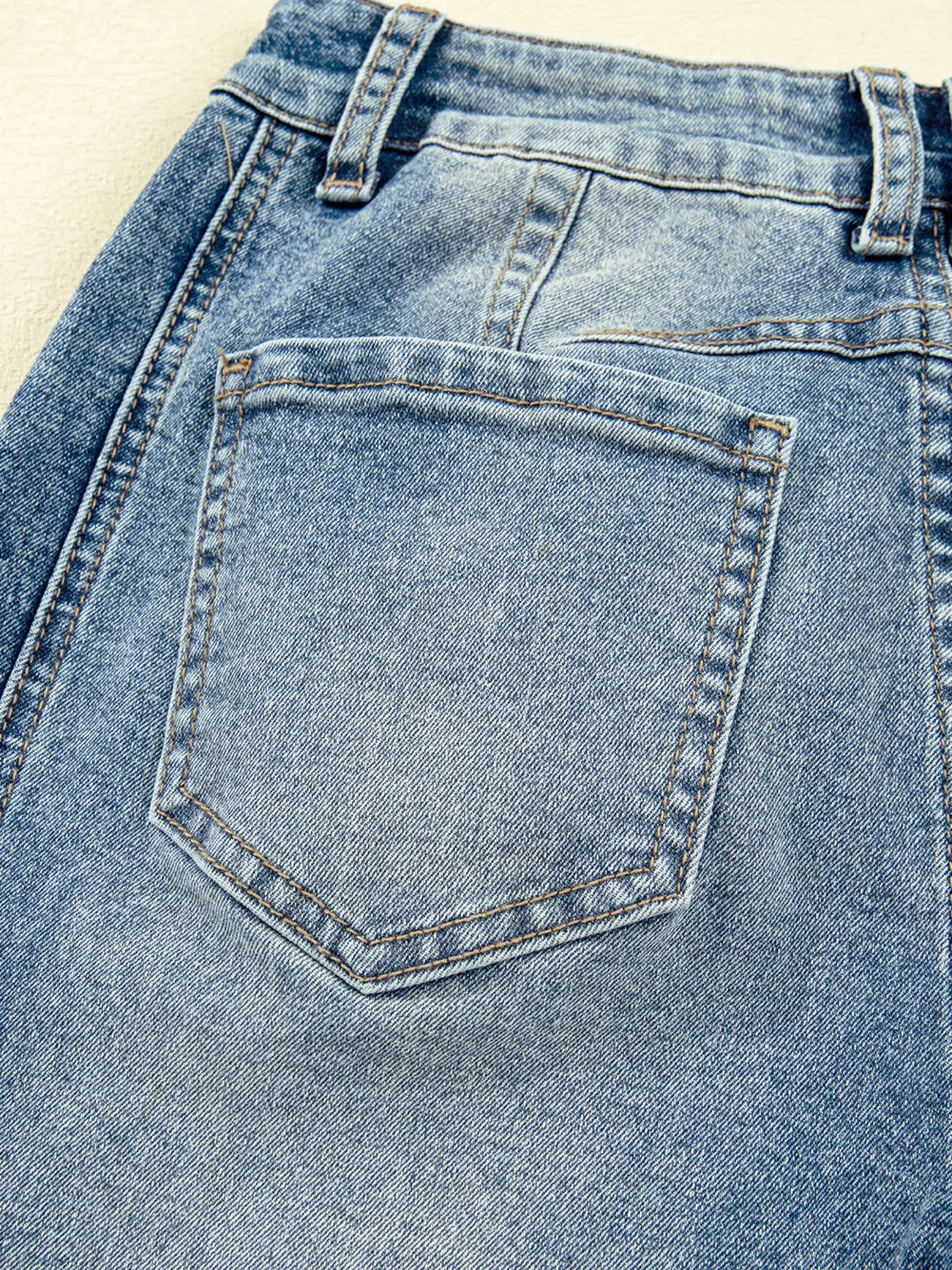 Vintage Washed Seam Detail Shift Jeans - cas7m