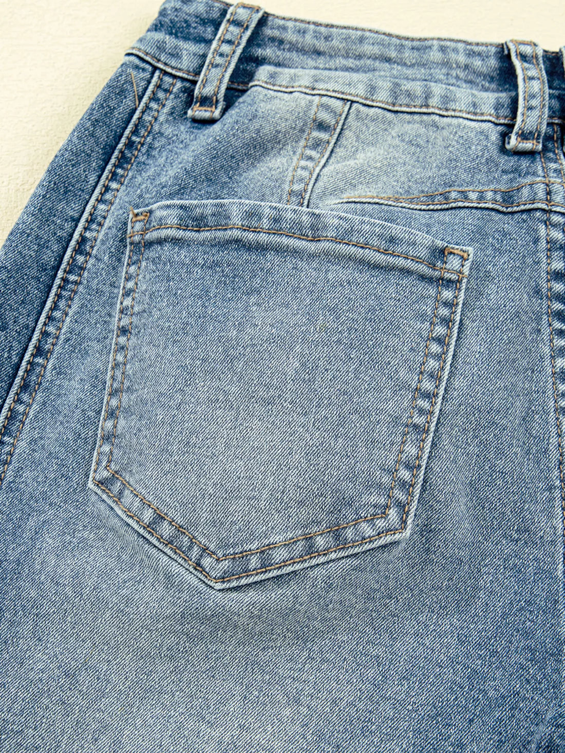 Vintage Washed Seam Detail Shift Jeans - cas7m