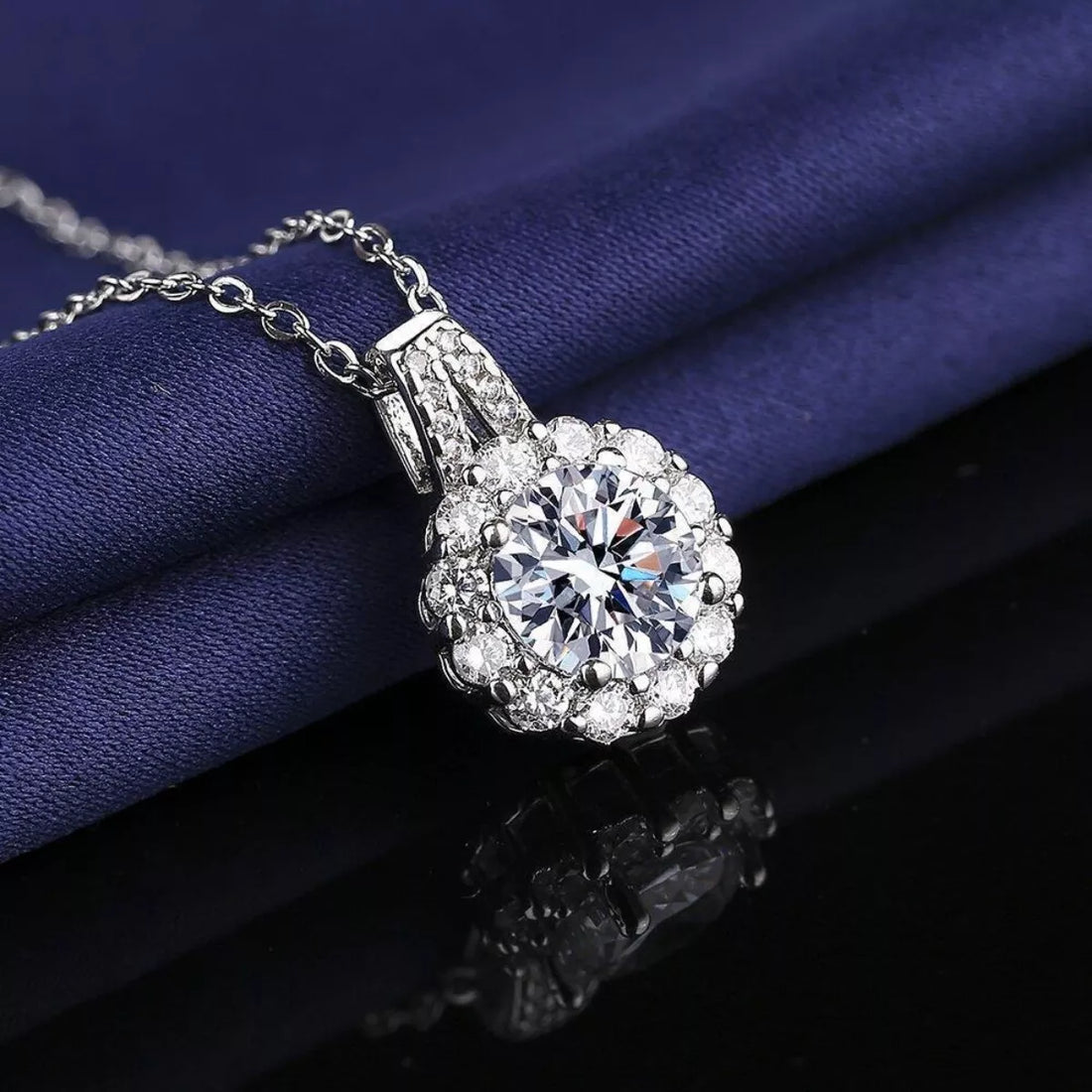 2 Carat Moissanite 925 Sterling Silver Necklace - cas7m