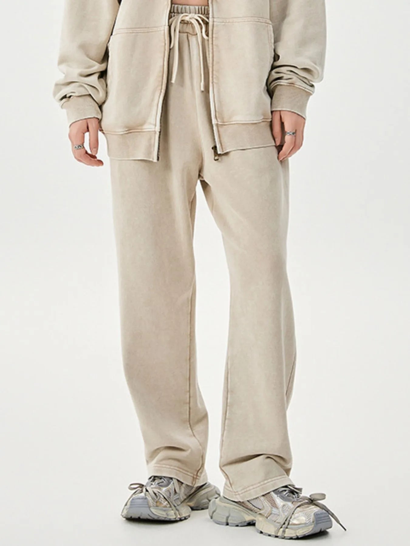 Men's Washed Relaxed Fit Sweatpants - cas7m