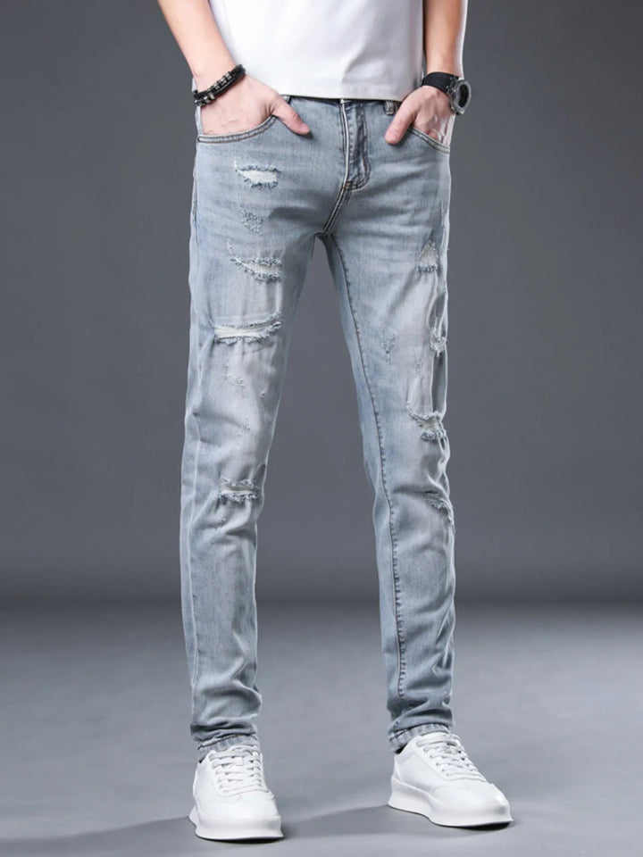 Men's Distressed Slim Fit Jeans - cas7m