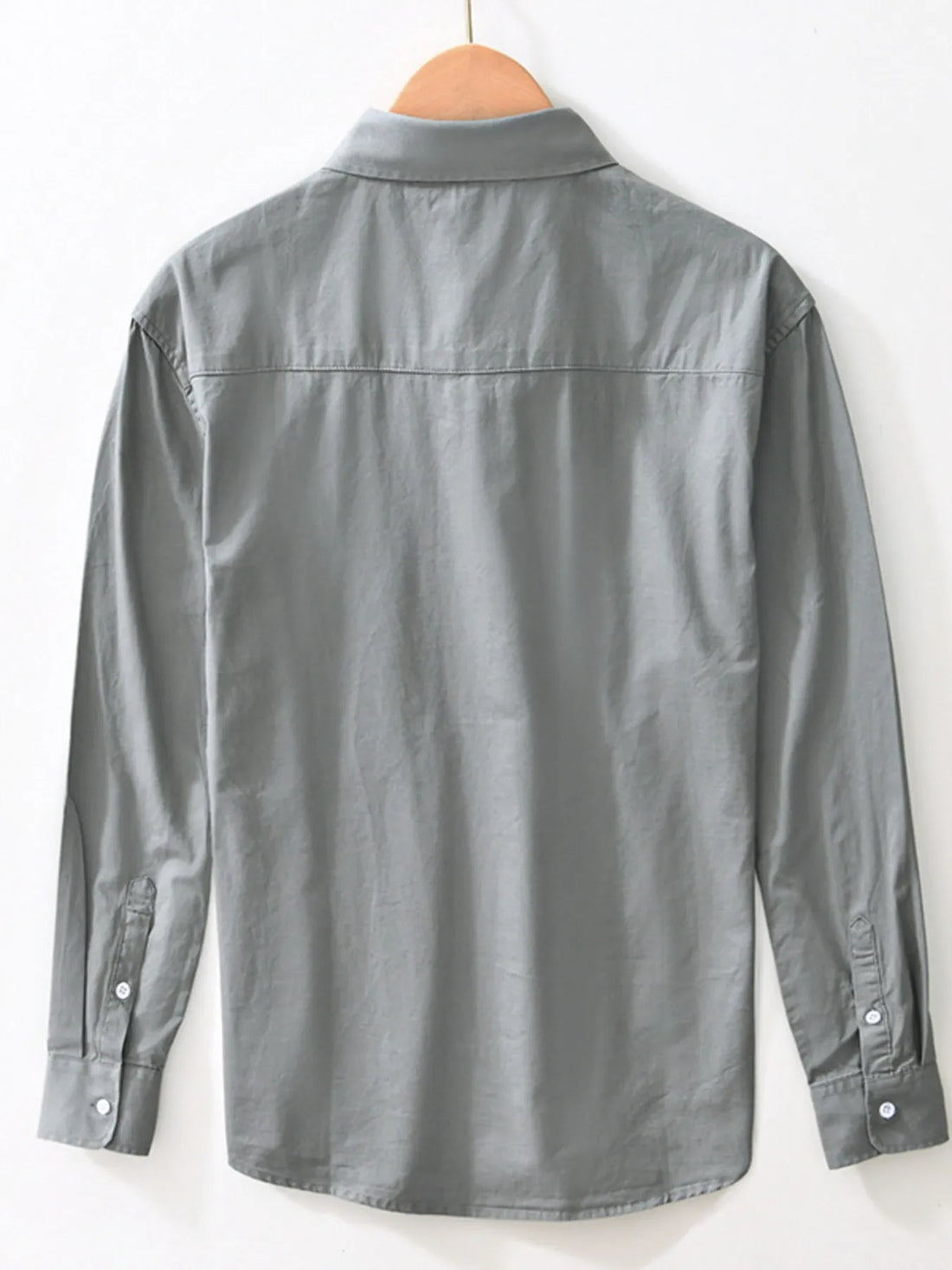Men's Plus Size Button Up Long Sleeve Shirt - cas7m