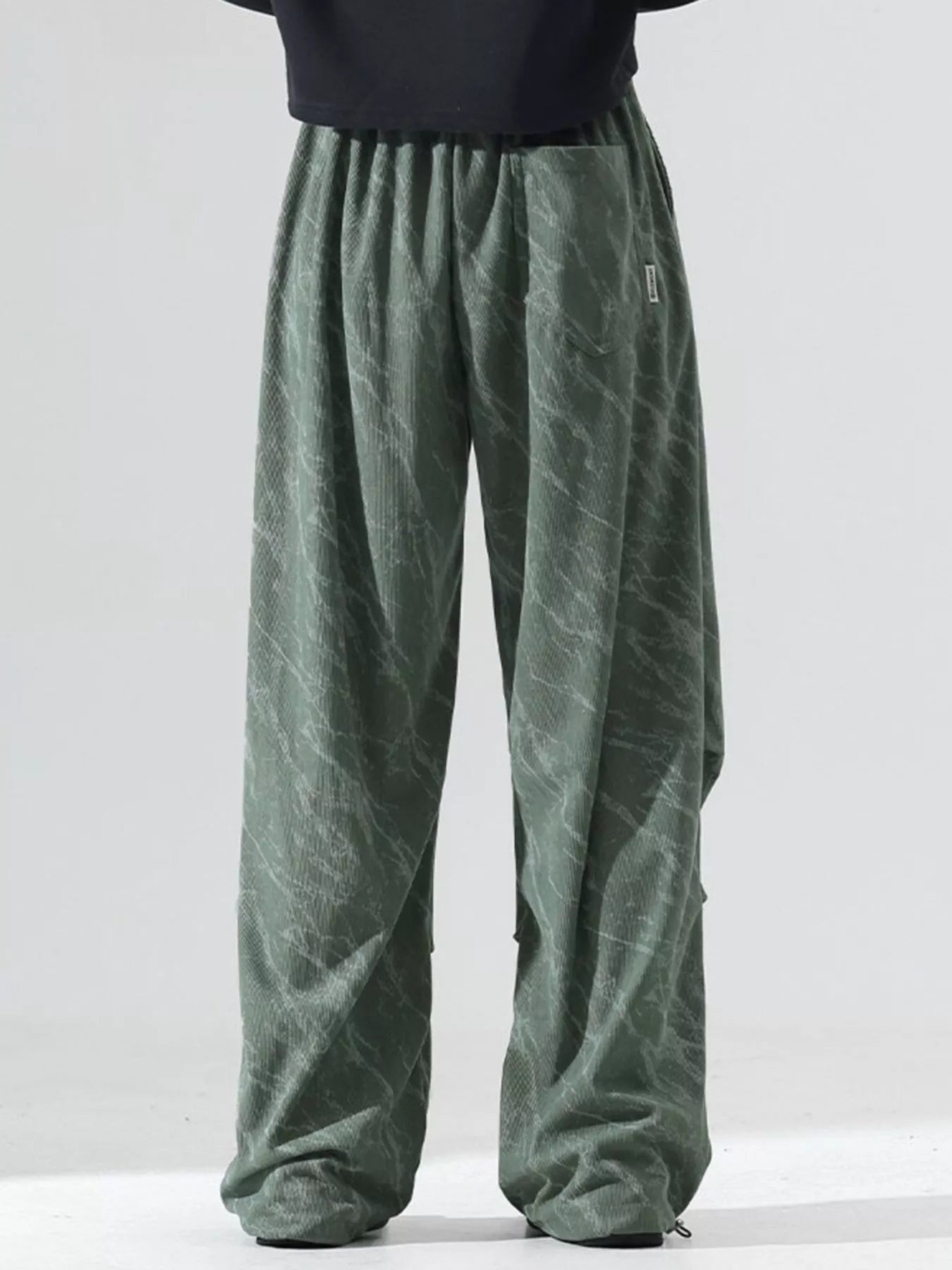 Men's Plus Size Vintage Wash Wide Leg Pants - cas7m