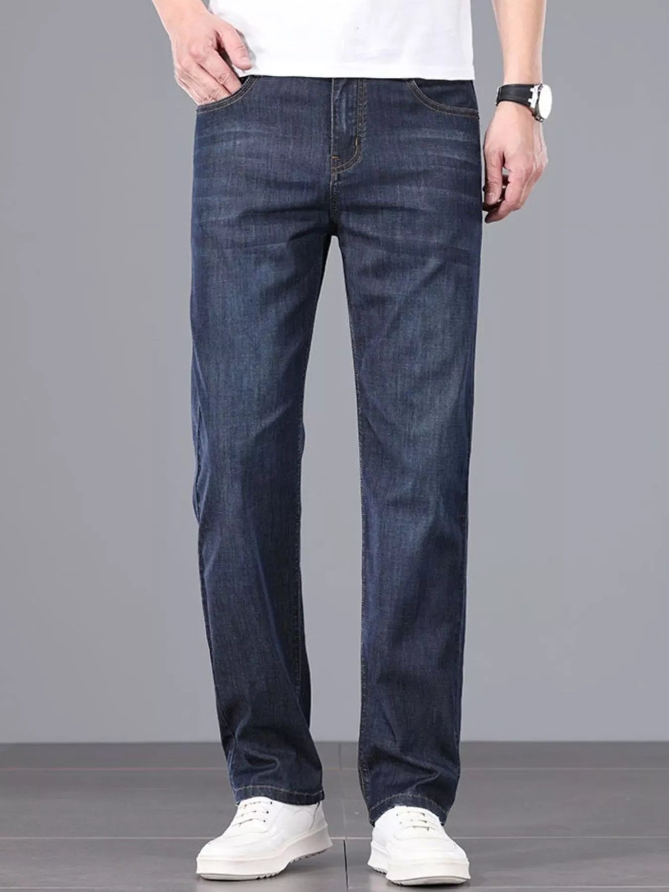 Men's Straight Leg Wash Jeans - cas7m