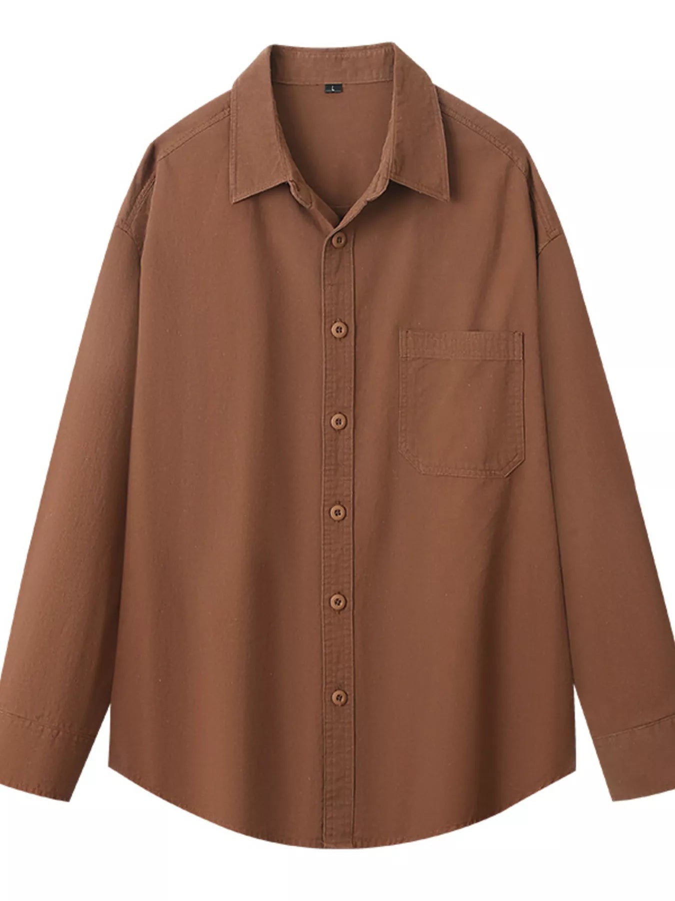 Men's Plus Size Button Up Long Sleeve Shirt - cas7m