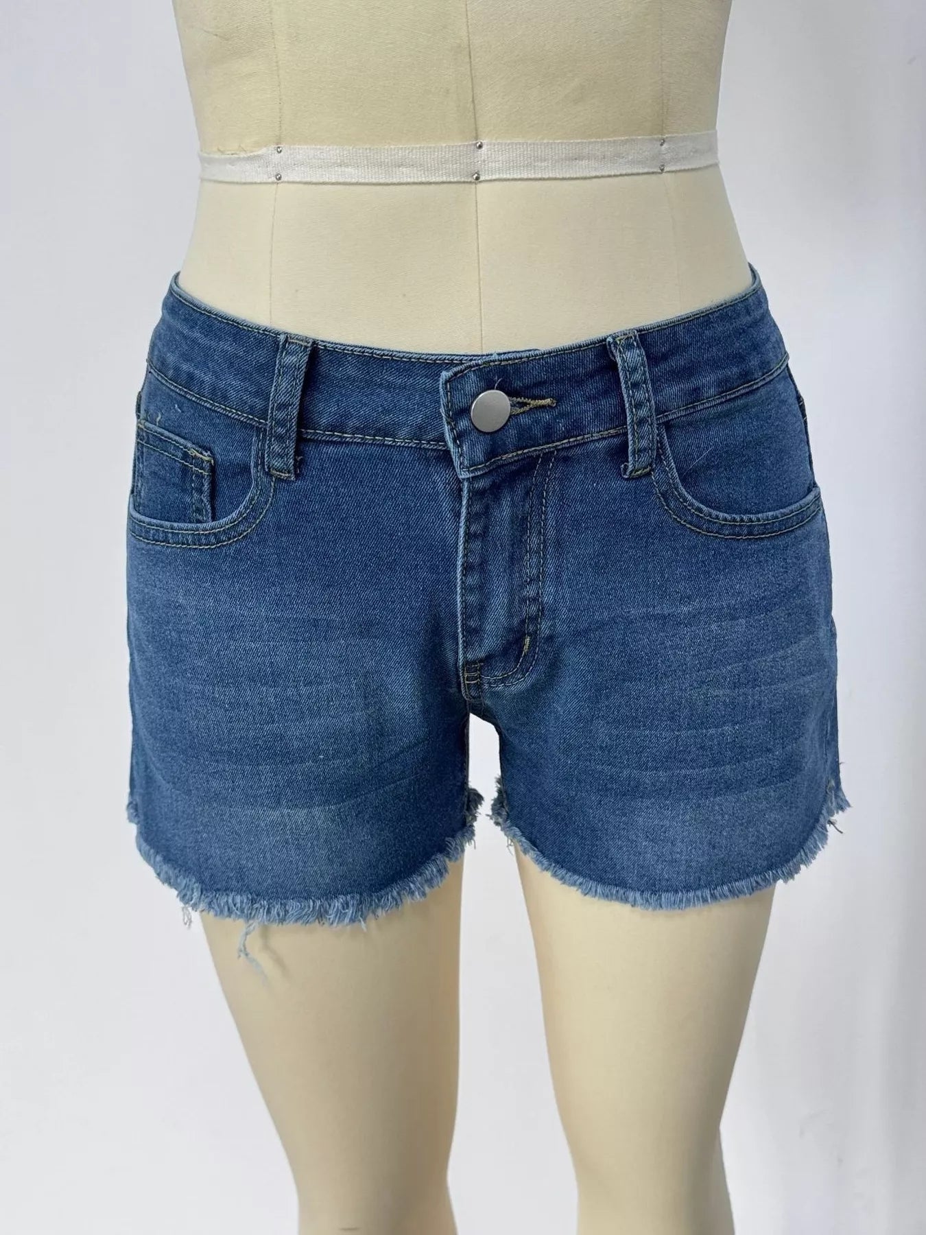 Raw Hem Denim Shorts - cas7m