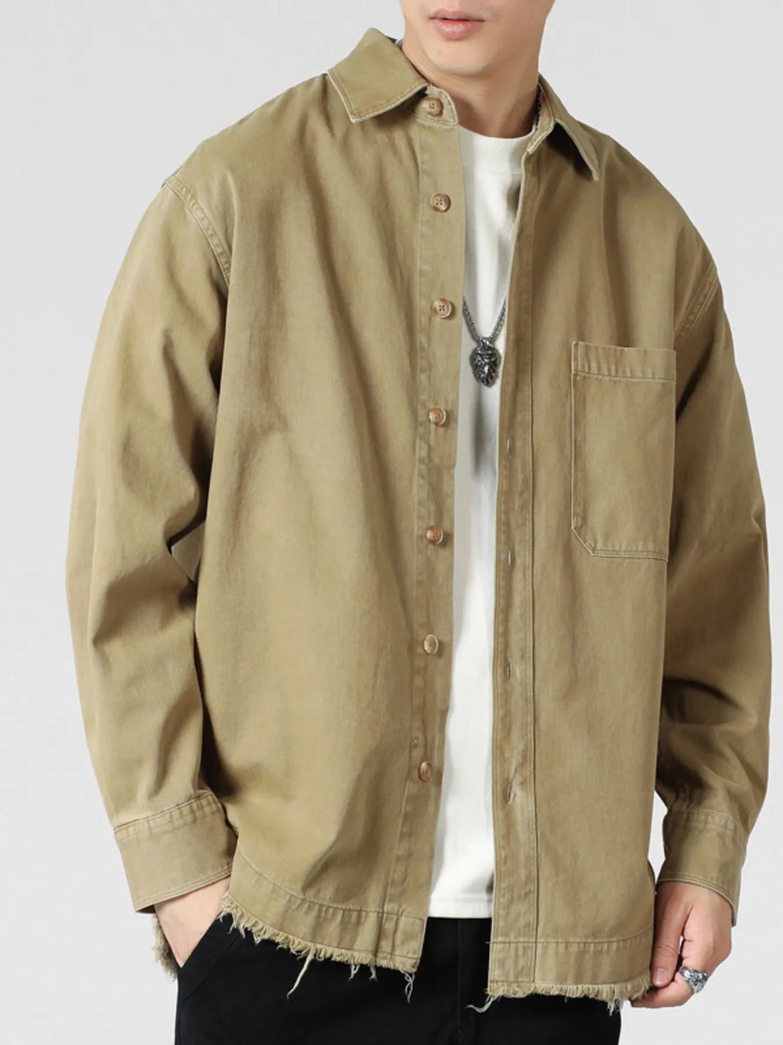 Men's Button Up Long Sleeve Shirt - cas7m