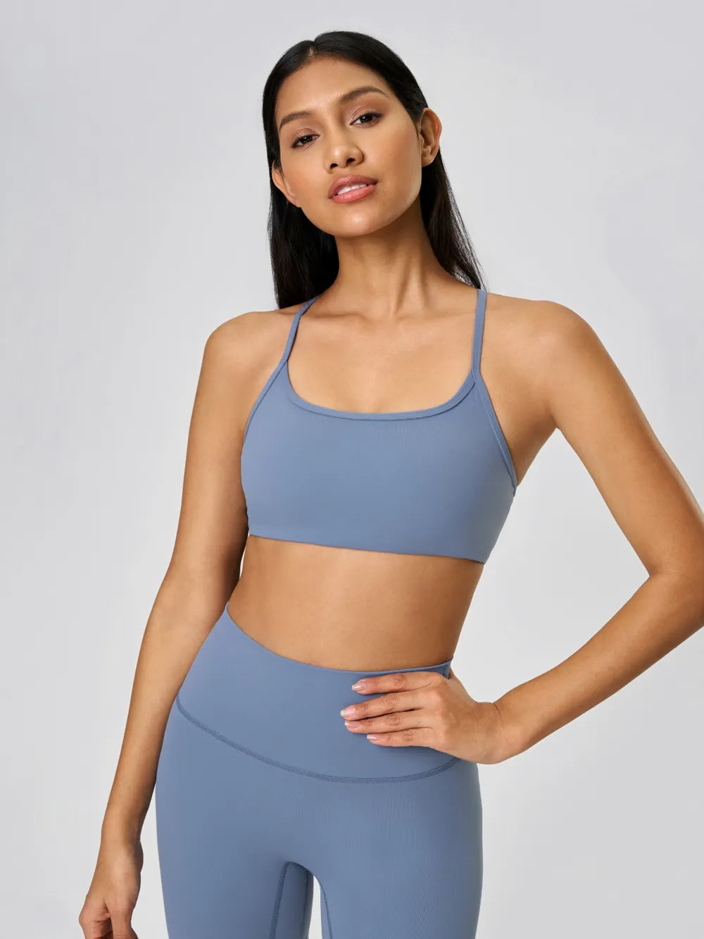 Millennia Crisscross Back Scoop Neck Active Cami with Detachable Chest Pads - cas7m
