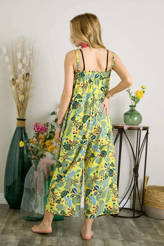 ADORA Elastic Detail Tropical Jumpsuit - cas7m