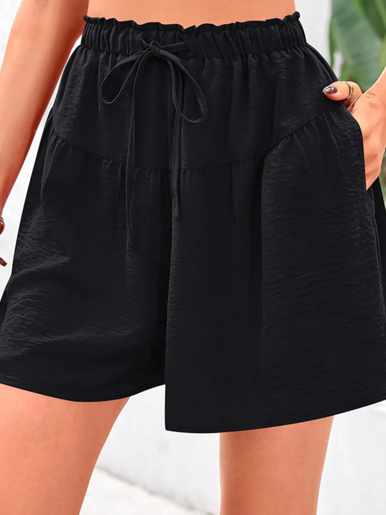 Full Size Casual Drawstring High Waist Relaxed Shorts Plus Size - cas7m