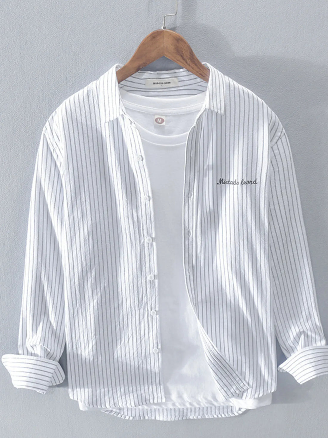 Men's Plus Size Button Up Long Sleeve Shirt - cas7m