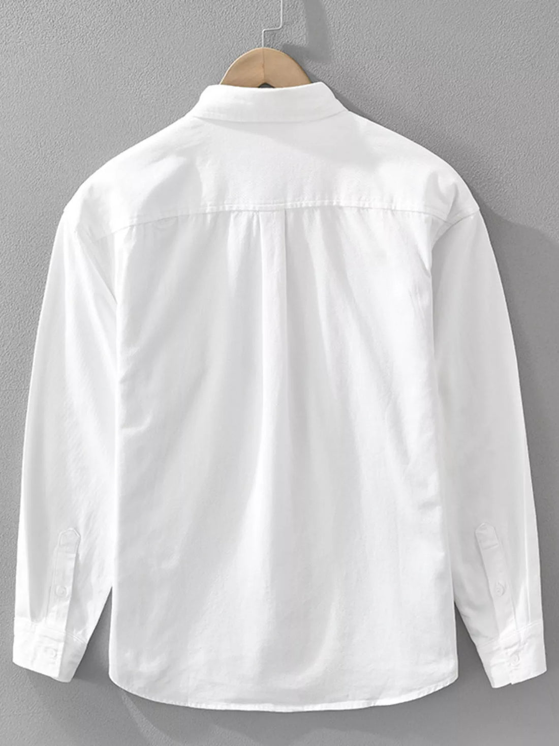 Men's Plus Size Button Up Long Sleeve Shirt - cas7m