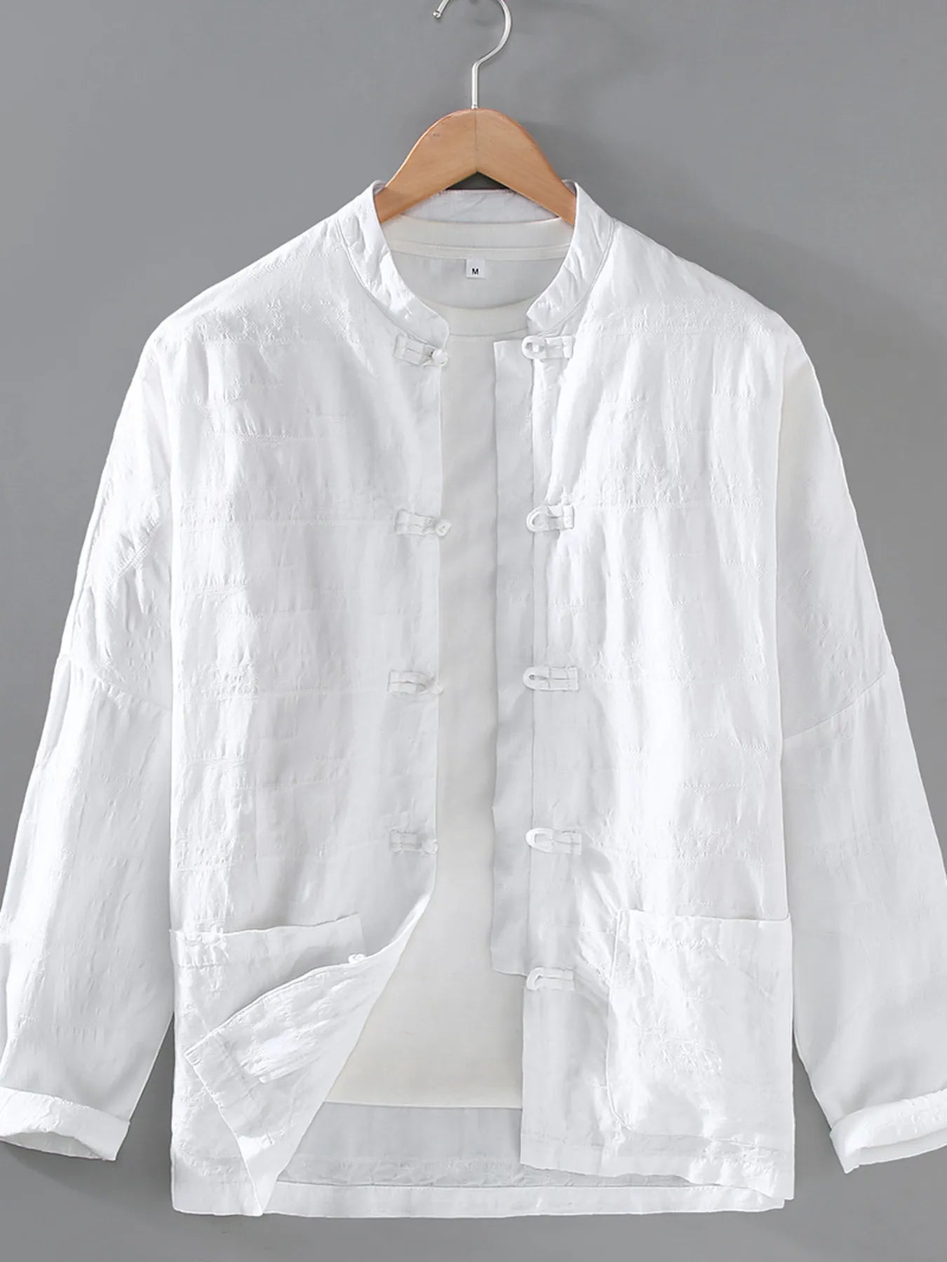 Men's Plus Size Button Up Long Sleeve Shirt - cas7m