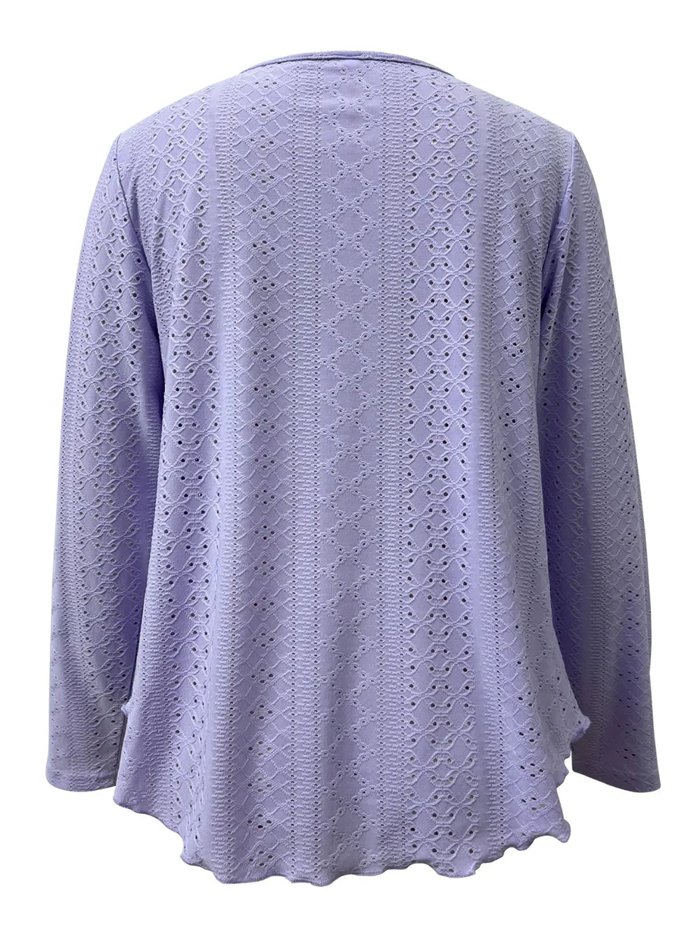 Eyelet Long Sleeve Blouse - cas7m