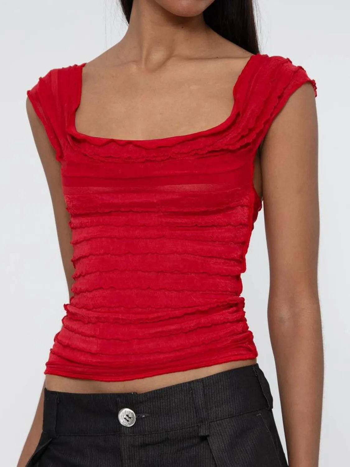 Ruched Solid Tank - cas7m