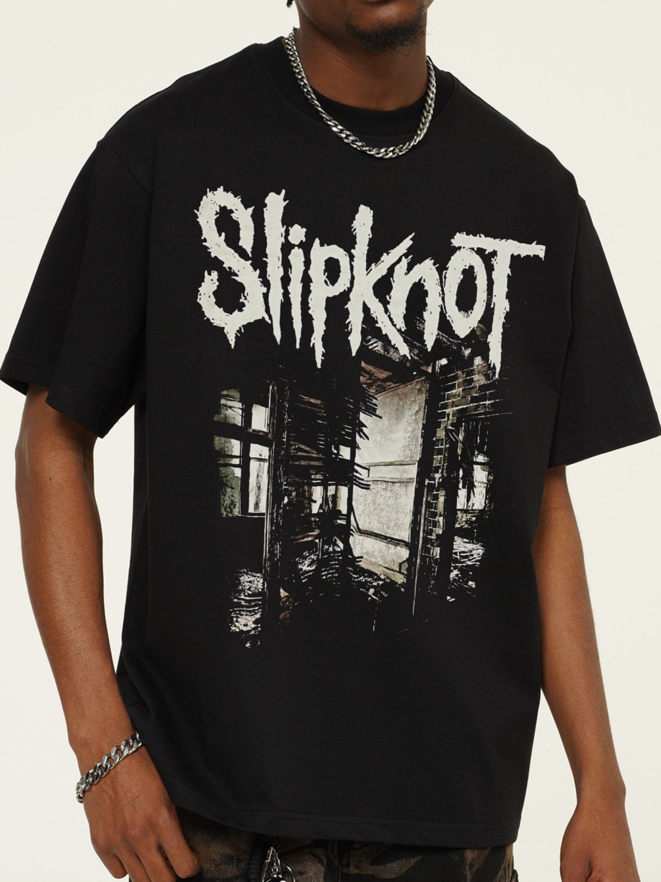 Men's Graphic Round Neck Short Sleeve T-Shirt - cas7m