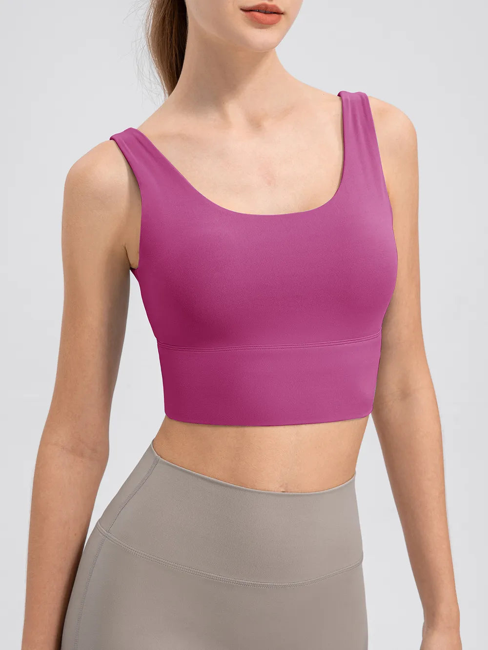 Scoop Neck Wide Strap Active Tank - cas7m