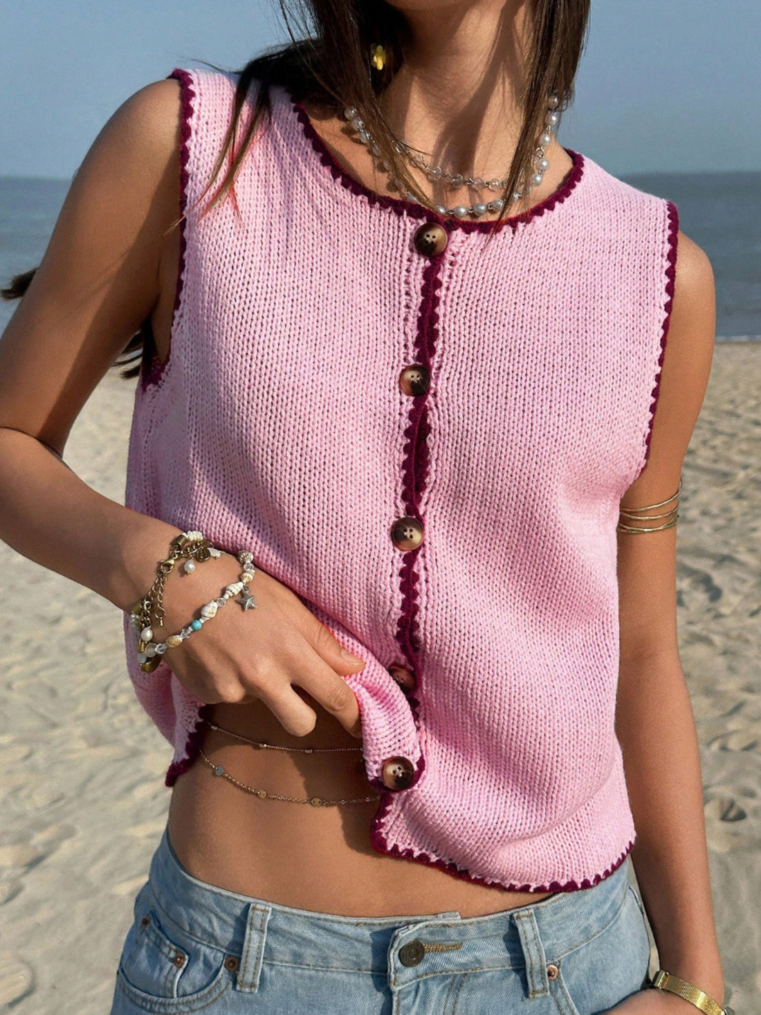Button-Down Sweater Vest - cas7m