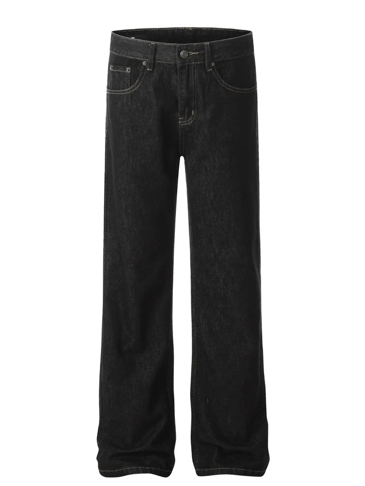 Men's Straight Leg Jeans with Pockets - cas7m